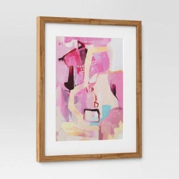 Threshold -  Abstract Wall Art Set of 2 16"x20" Paint Pink - Picture 4 of 4